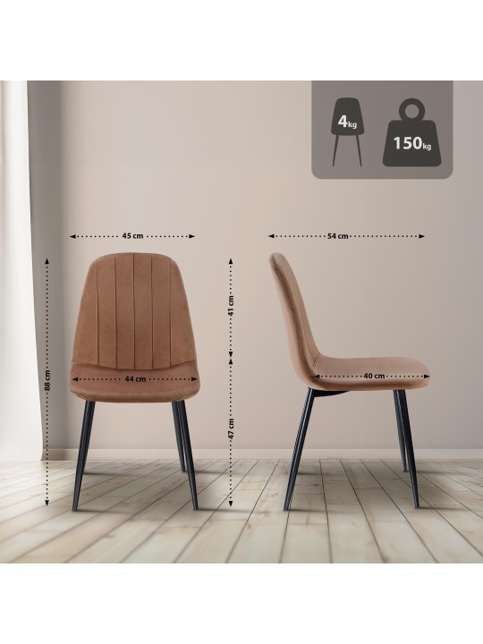 Baxter fluwelen eetkamerstoel, bruin Baxter fluwelen eetkamerstoel, bruin