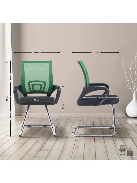 Set van 2 bezoekersstoelen Eureka, groen