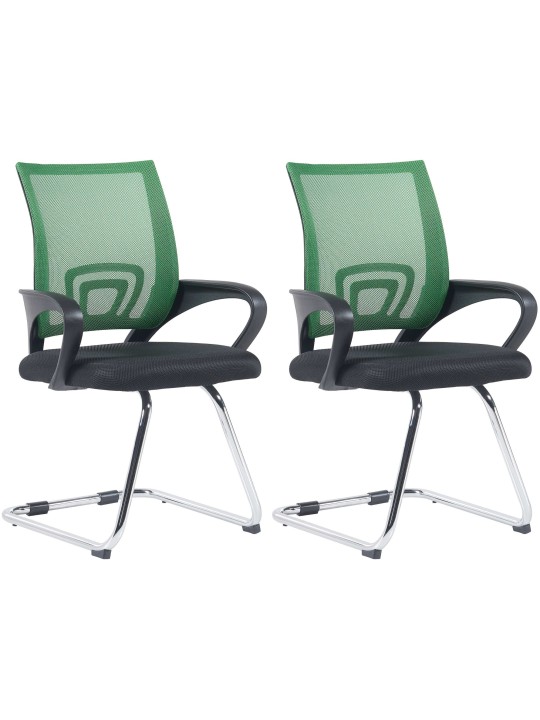 Set van 2 bezoekersstoelen Eureka, groen
