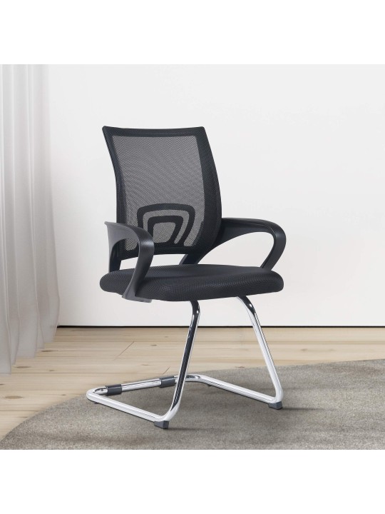 Set van 2 bezoekersstoelen Eureka, zwart