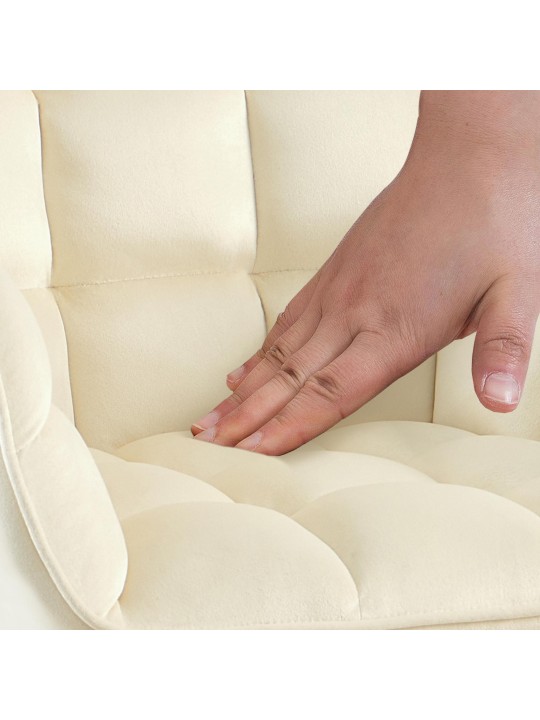 Stoel Tirana fluweel, crème