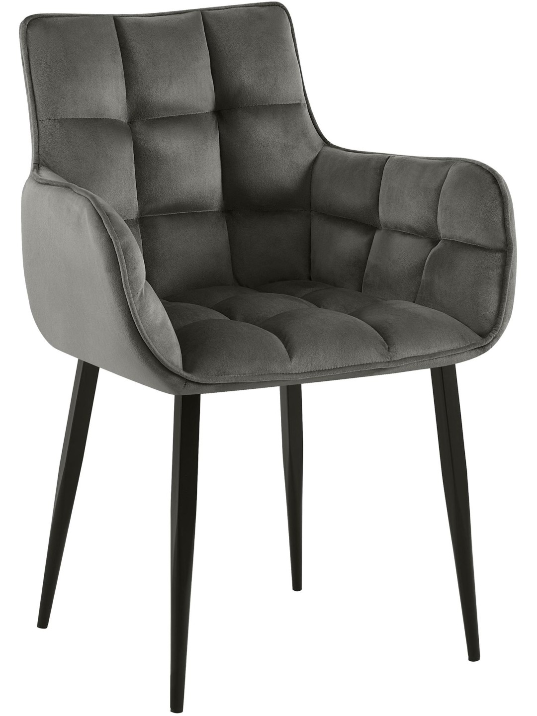 Stoel Tirana fluweel, antraciet