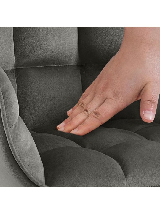 Stoel Tirana fluweel, antraciet