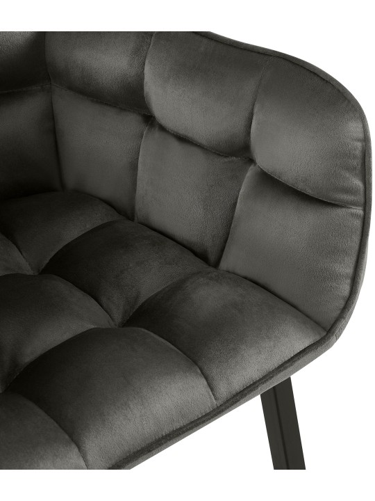 Stoel Tirana fluweel, antraciet