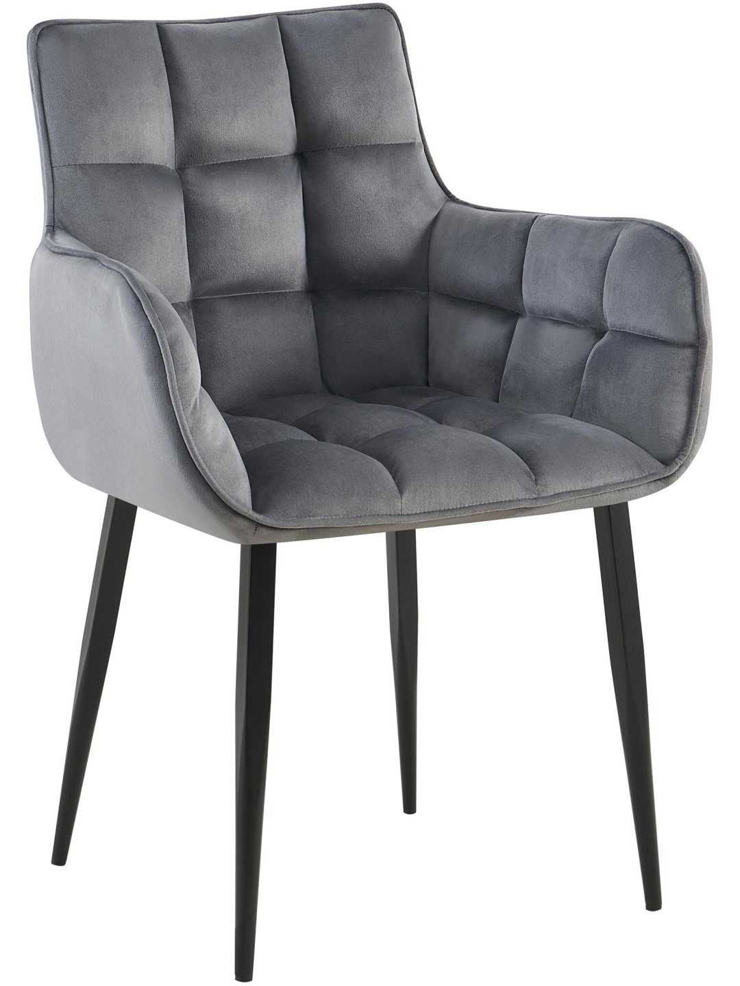 Stoel Tirana fluweel, donkergrijs