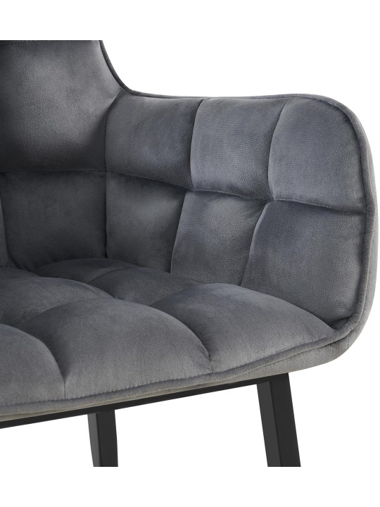 Stoel Tirana fluweel, donkergrijs
