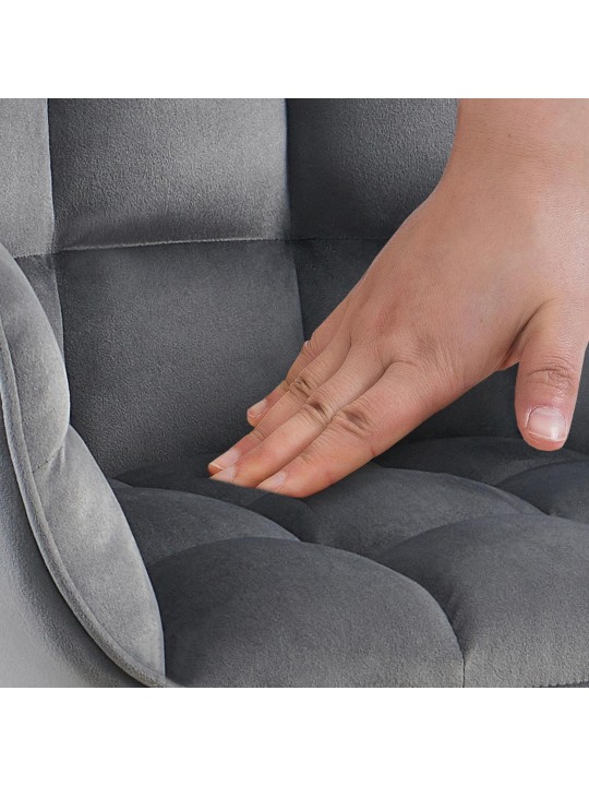 Stoel Tirana fluweel, donkergrijs