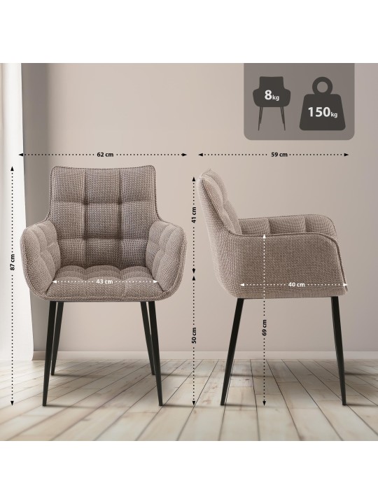 Stoel Tirana stof, terrabruin Stoel Tirana stof, terrabruin