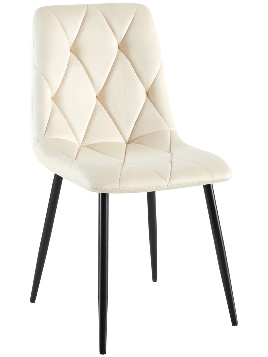 Clairton fluwelen eetkamerstoel, crème Clairton fluwelen eetkamerstoel, crème