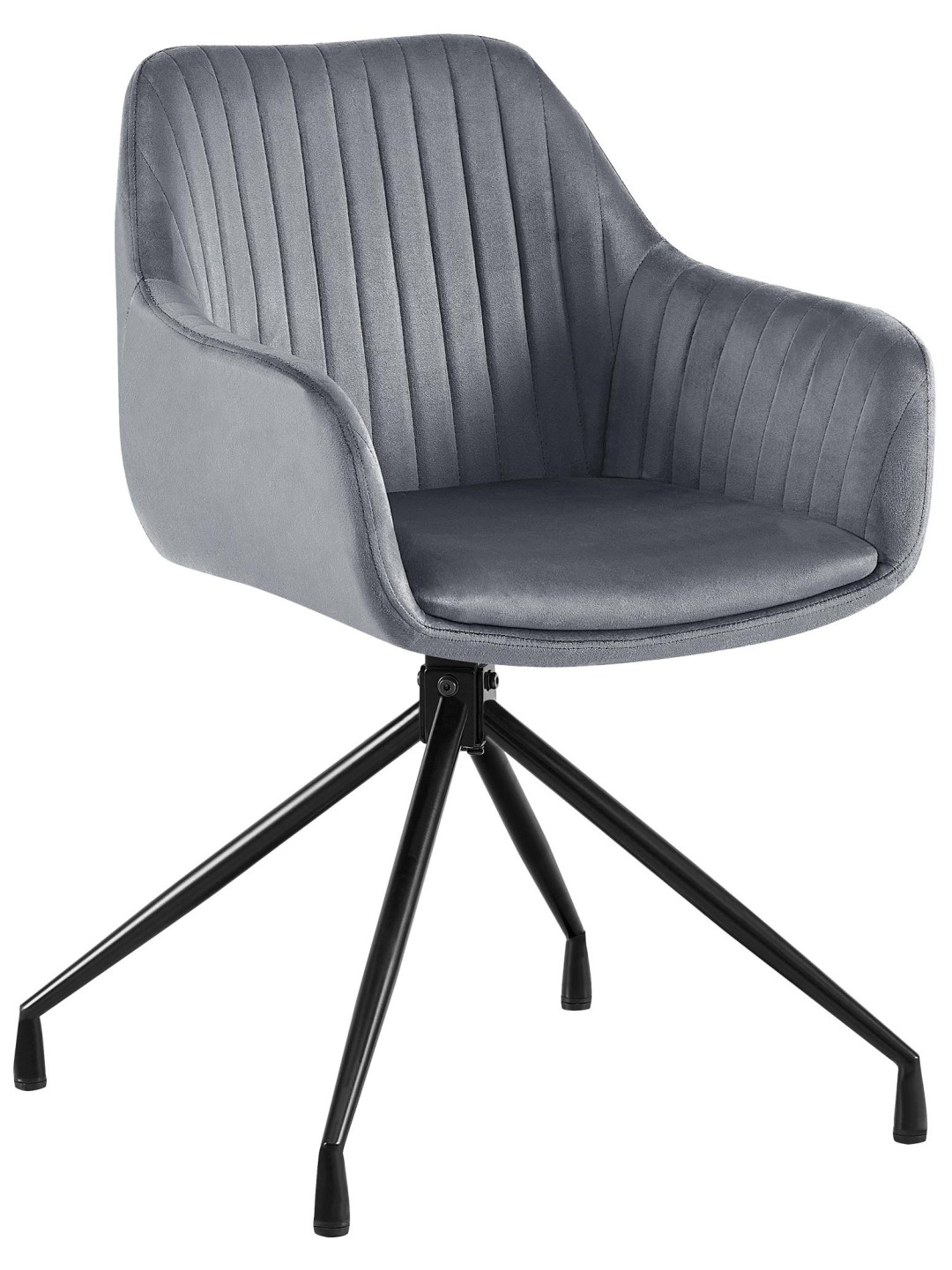 Welby fluwelen eetkamerstoel, donkergrijs