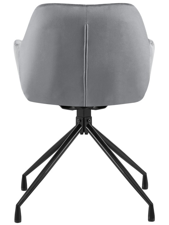 Welby fluwelen eetkamerstoel, donkergrijs