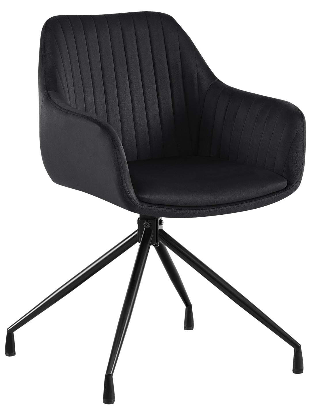 Welby fluwelen eetkamerstoel, zwart