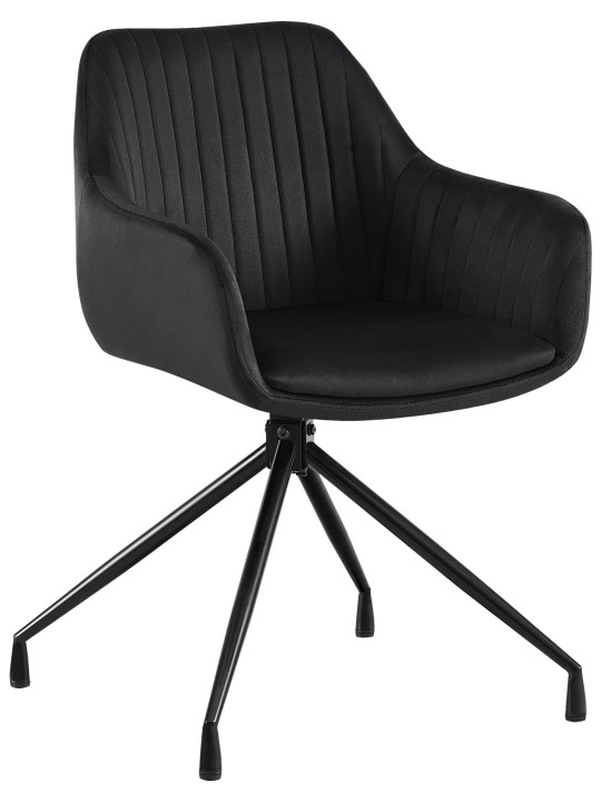 Welby fluwelen eetkamerstoel, zwart