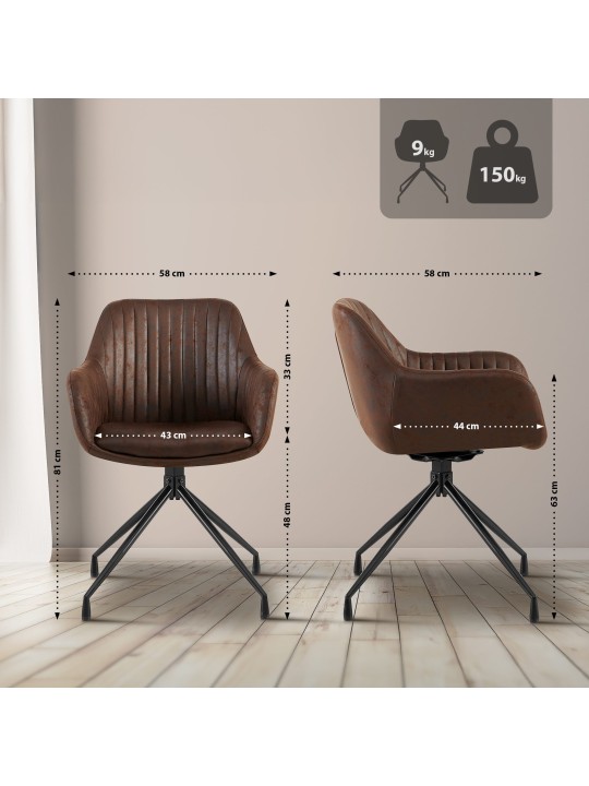 Eetkamerstoel Welby Vintage, donkerbruin