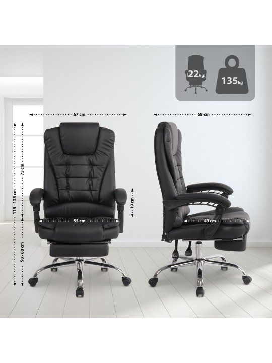 Bureaustoel Zuurstof kunstleer, zwart