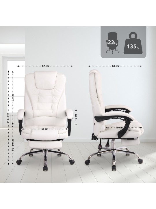 Bureaustoel Oxygen kunstleer, wit