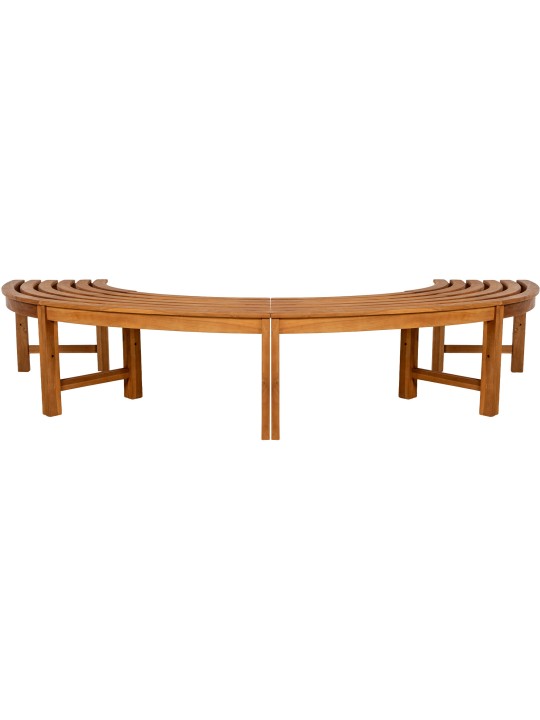 Boombank Heren 250 cm halfrond ZONDER rugleuning, teak Boombank Heren 250 cm halfrond ZONDER rugleuning, teak