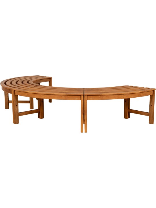 Boombank Heren 250 cm halfrond ZONDER rugleuning, teak Boombank Heren 250 cm halfrond ZONDER rugleuning, teak