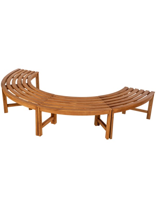Boombank Heren 250 cm halfrond ZONDER rugleuning, teak Boombank Heren 250 cm halfrond ZONDER rugleuning, teak
