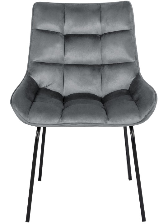 Stoel Saranda fluweel, donkergrijs Stoel Saranda fluweel, donkergrijs