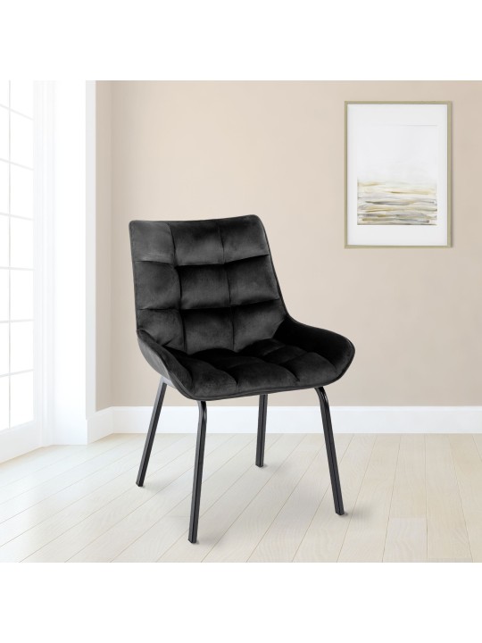 Stoel Saranda fluweel, zwart Stoel Saranda fluweel, zwart