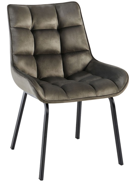 Stoel Saranda fluweel, antraciet Stoel Saranda fluweel, antraciet