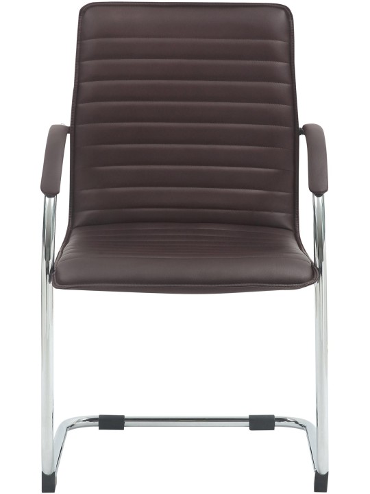 Set van 2 bezoekersstoelen Tira kunstleer, bruin