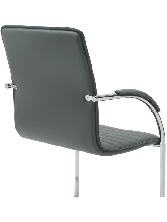 Set van 2 bezoekersstoelen Tira kunstleer, grijs Set van 2 bezoekersstoelen Tira kunstleer, grijs