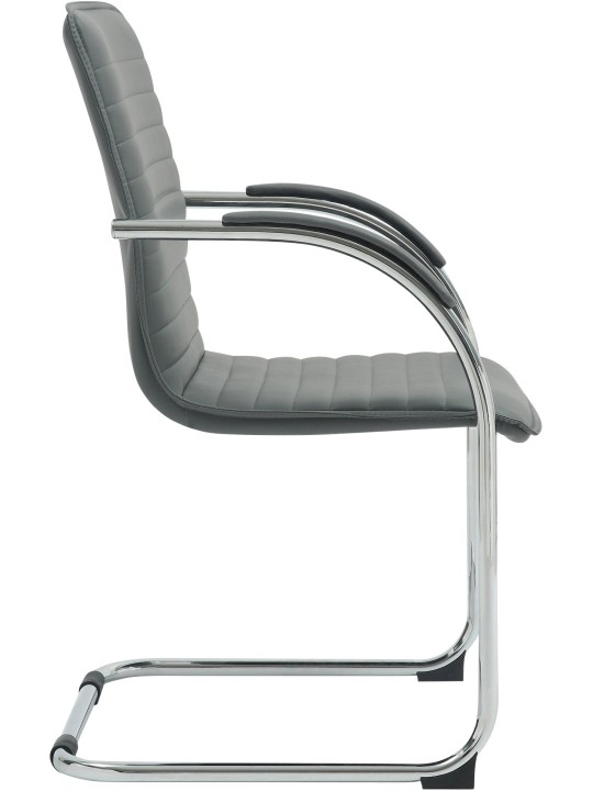 Set van 2 bezoekersstoelen Tira kunstleer, grijs Set van 2 bezoekersstoelen Tira kunstleer, grijs