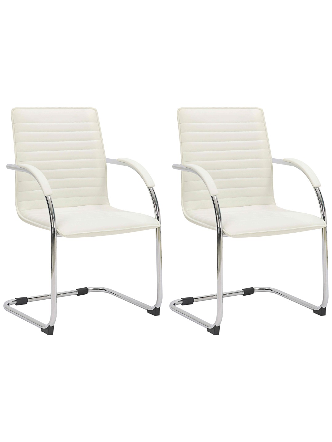 Set van 2 bezoekersstoelen Tira kunstleer, crème