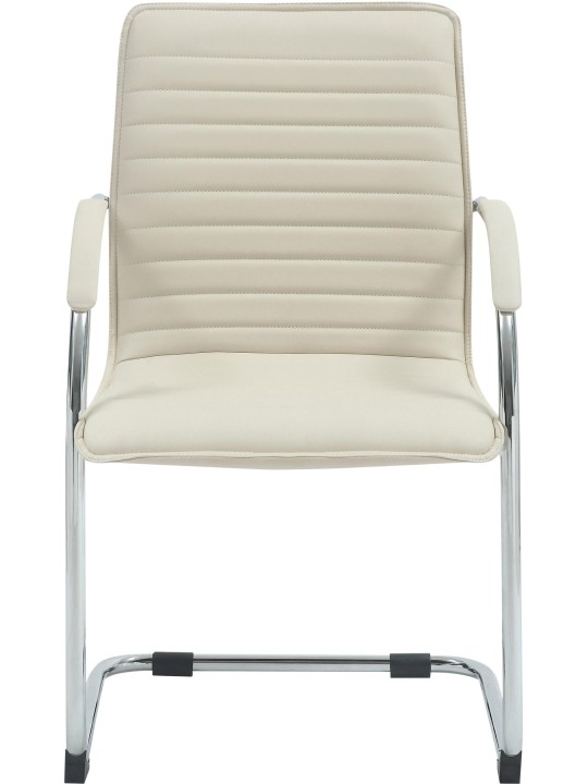 Set van 2 bezoekersstoelen Tira kunstleer, crème
