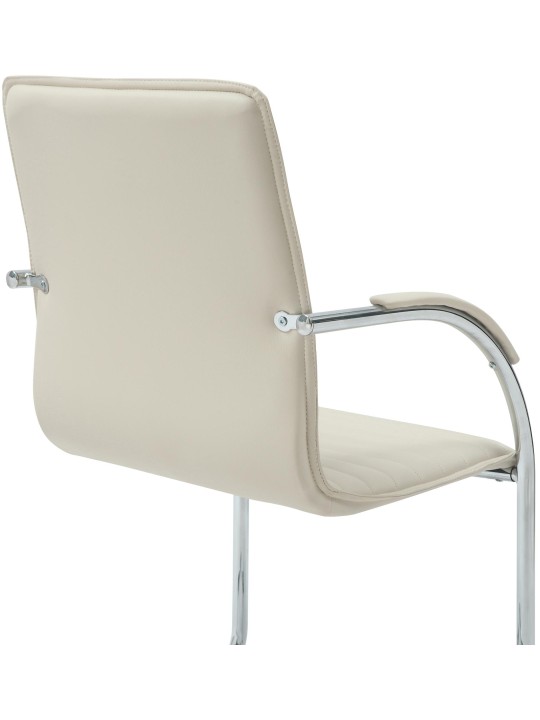 Set van 2 bezoekersstoelen Tira kunstleer, crème