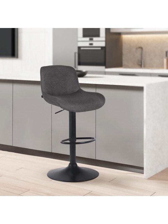 Barkruk Solon stof, donkergrijs