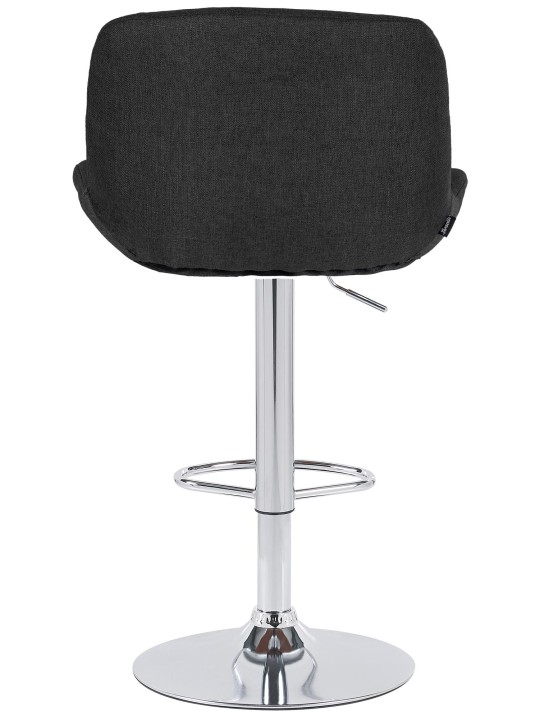 Barkruk Solon chroom stof, zwart