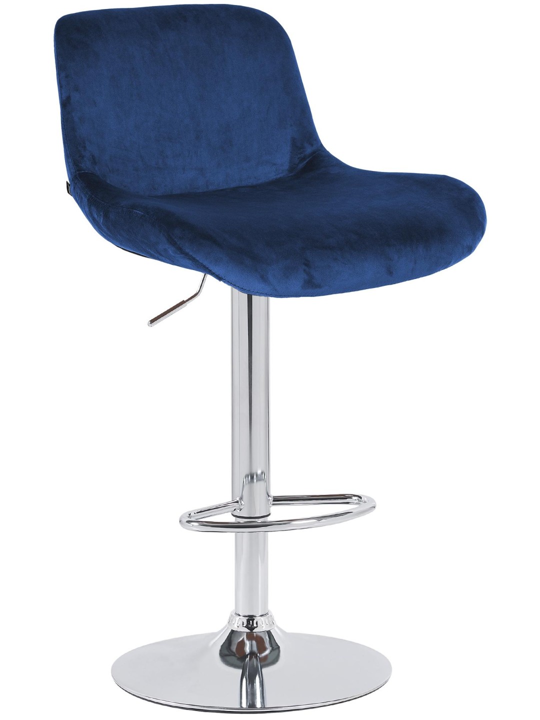 Barkruk Solon chroom fluweel, blauw