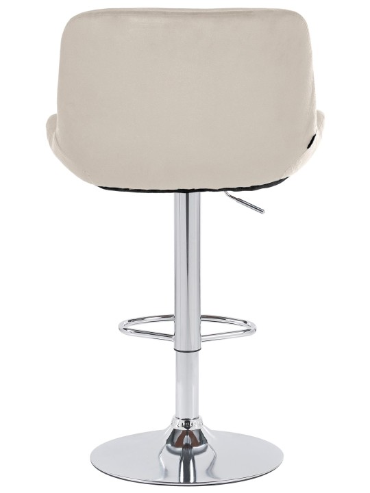 Barkruk Solon chroom fluweel, crème