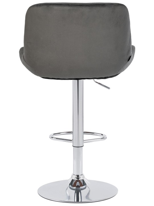 Barkruk Solon chroom fluweel, donkergrijs