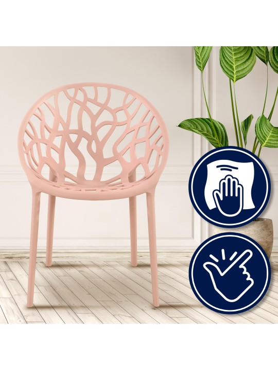 Set van 4 stoelen Hope, roze