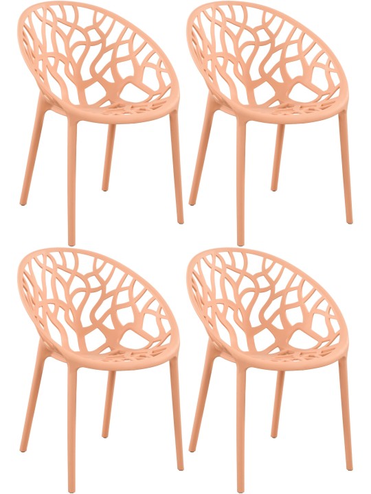 Set van 4 stoelen Hope, perzik Set van 4 stoelen Hope, perzik