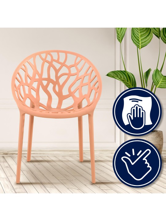 Set van 4 stoelen Hope, perzik Set van 4 stoelen Hope, perzik