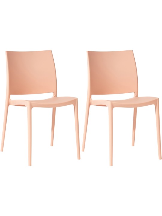 Set van 2 stoelen Meton, perzik Set van 2 stoelen Meton, perzik