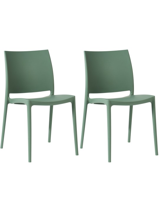 Set van 2 stoelen Meton, olijfgroen