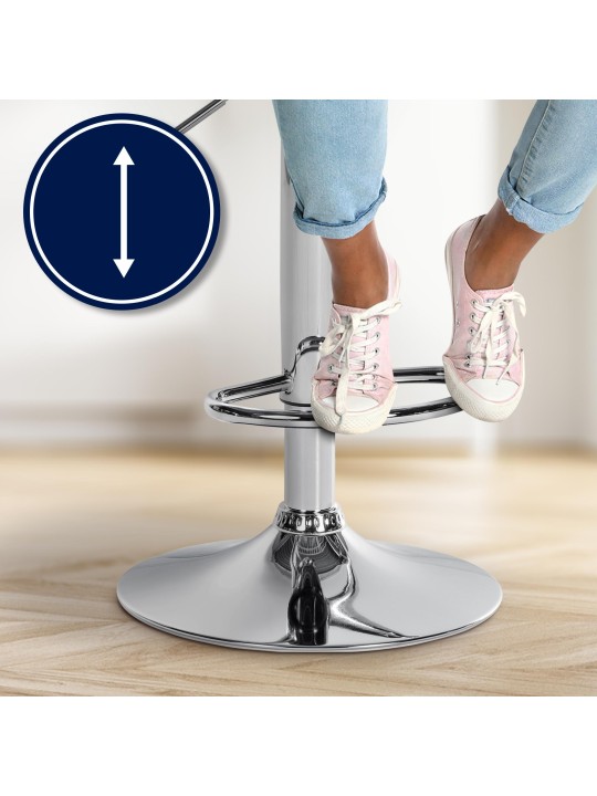 Barkruk Laurel stof chroom, crème