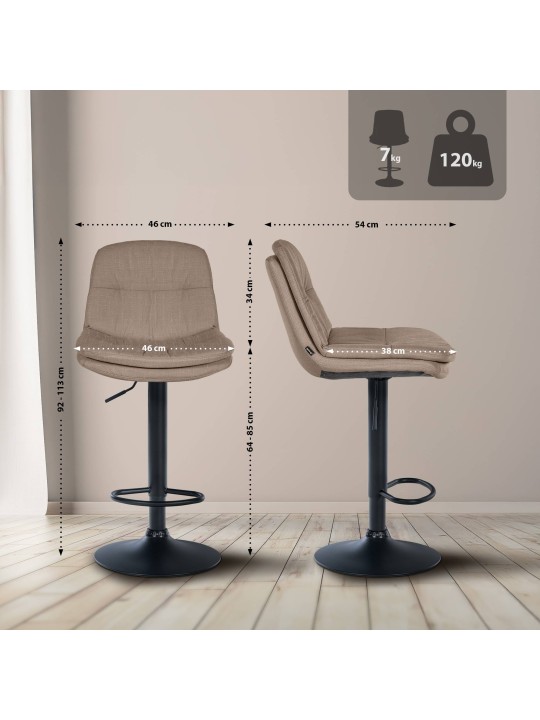 Barkruk Laurel stof, taupe