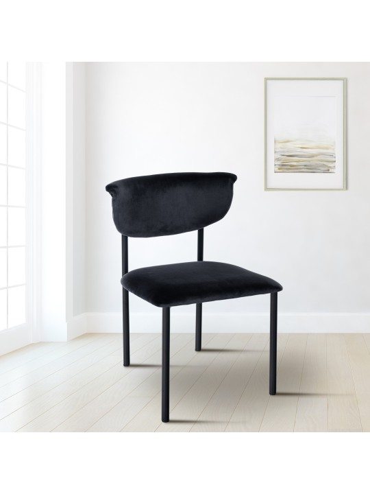 Bezoekersstoel Gambell fluweel, zwart Bezoekersstoel Gambell fluweel, zwart