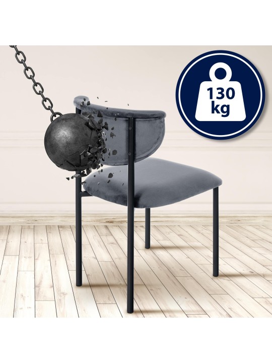 Bezoekersstoel Gambell fluweel, donkergrijs Bezoekersstoel Gambell fluweel, donkergrijs