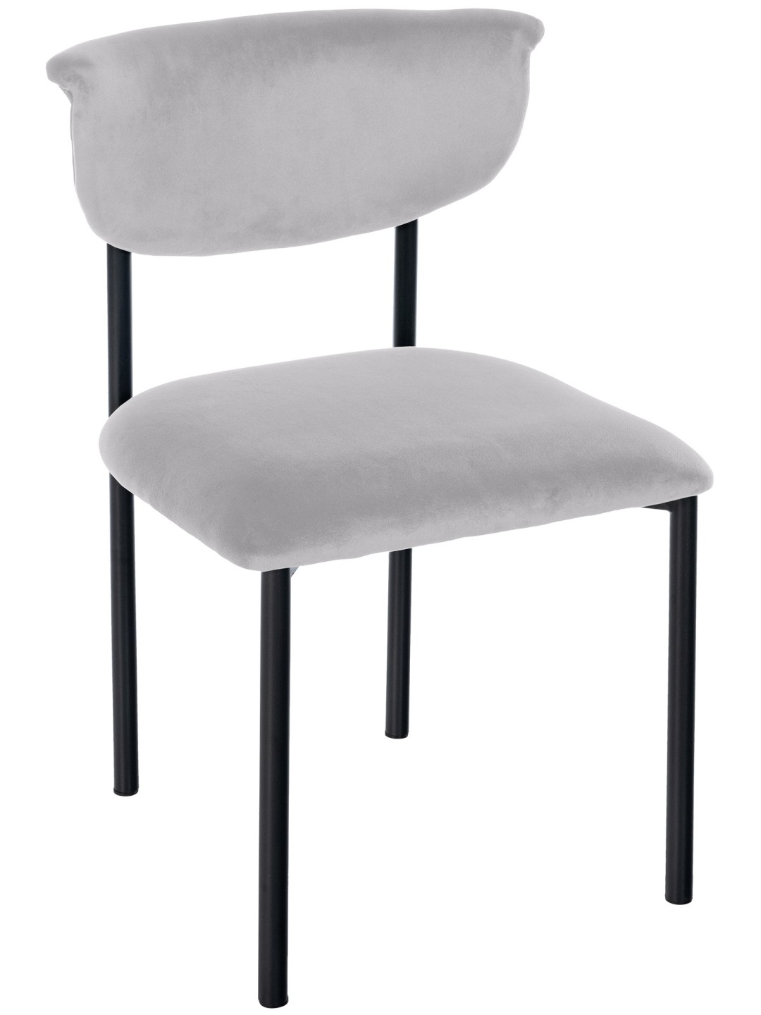 Bezoekersstoel Gambell fluweel, grijs