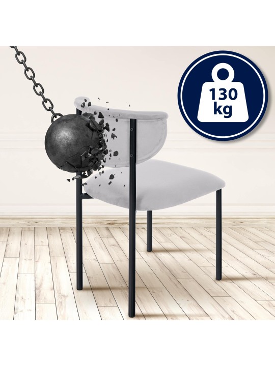 Bezoekersstoel Gambell fluweel, grijs Bezoekersstoel Gambell fluweel, grijs