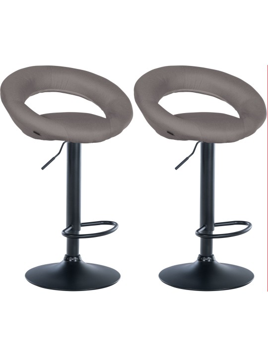 Set van 2 barkrukken Olinda stof, grijs