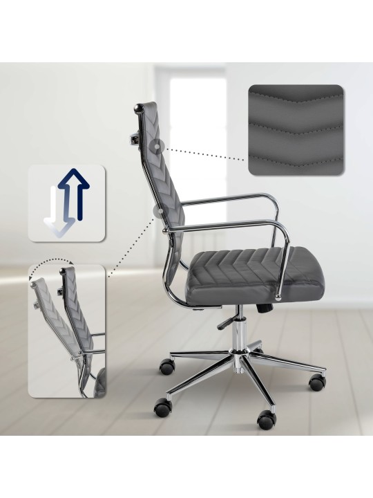 Bureaustoel Canby kunstleer, grijs